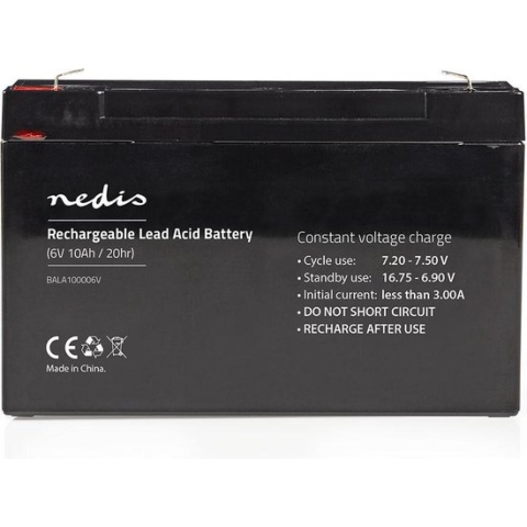 Nedis Oplaadbare Loodaccu - Lead-Acid - Oplaadbaar - 6 V - 10000 mAh