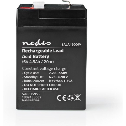 Nedis Oplaadbare Loodaccu - Lead-Acid - Oplaadbaar - 6 V - 4500 mAh