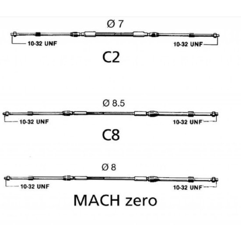 Ultraflex Afstandbedieningskabel MachZero 4.6 mtr