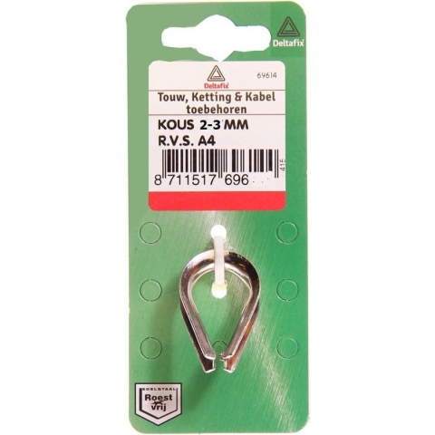 Deltafix touwkous r.v.s. a4 2-3mm 2 st.