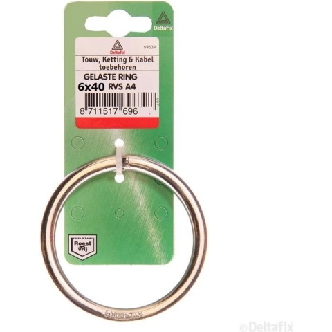 Deltafix gelaste ring r.v.s. a4 40 mm x 6 mm 1 st.