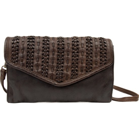 Bear Design Enveloptasje 'Betsy' Dames Binnai Brown gevlochten - MJ 1530