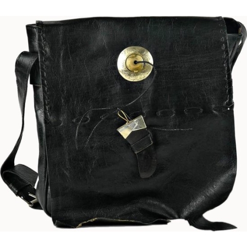 Leren Damestas 'Tribal' (zwart) Ibiza, boho stijl