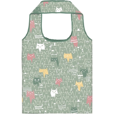 Moses Shopper Eco Opvouwbaar Kat  40 X 66 Cm Polyester Groen