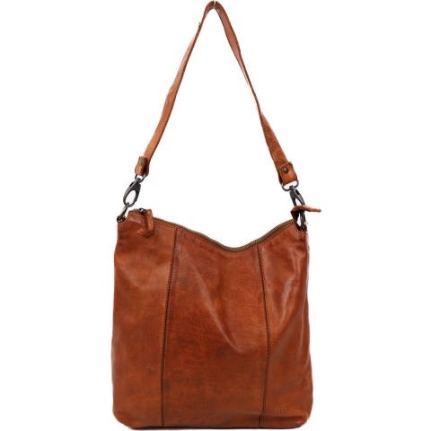 Bear Design Medium Schoudertas / Crossbodytas Dames - Leer - Ava - Cognac