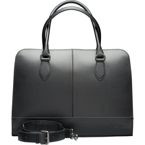 Su.B Laptoptas 14 inch- Handtassen Dames- Leer- Schoudertas met Laptopvak- Zwart