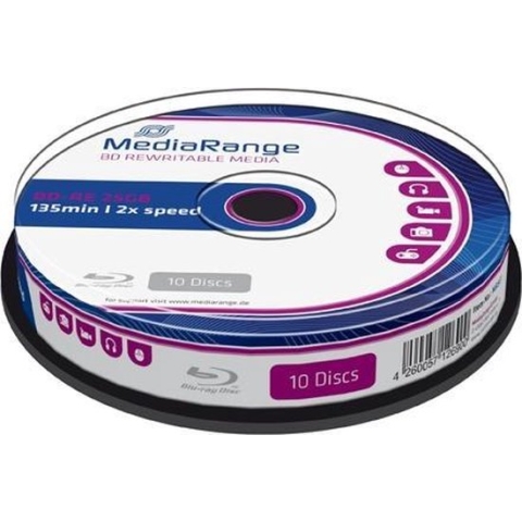 MediaRange | BD-RE | 25 GB | 2x Speed | Cakebox | 10 Stuks