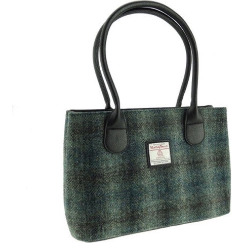 Glen Appin Harris Tweed Schoudertas Cassley Mos Groen - Made in Scotland