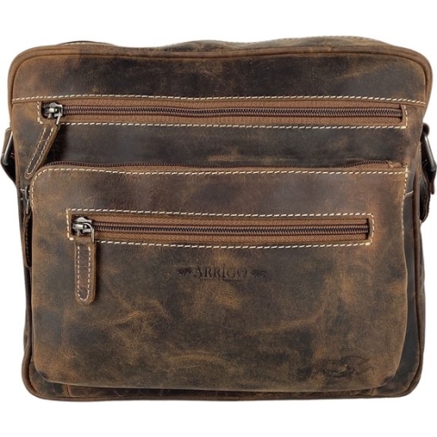 Arrigo Tassen • Schoudertas • Crossbody Tas Dames • Buffelleer • Leer • Cognac