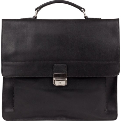 Burkely Vintage Scott Briefcase 2-Comp - Aktetas - Zwart