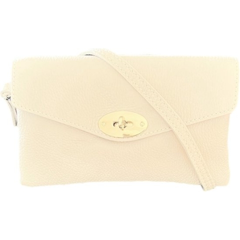 Beige Schoudertas Miranda - Leer - Leder - Twee Vakken - Leder Leer - Schoudertassen - Beige