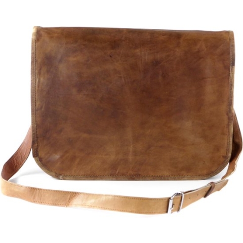 Damestas van cognac bruin echt leer -  Aktetas - Laptoptas 13 inch