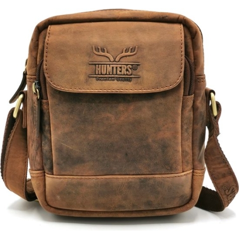 Hunters Schoudertas-crossbody - bruin - klein formaat - (bxhxd) ca. 16cm x 21cm x 6,5cm