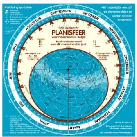 Planisfeer voor Nederland en Belgie