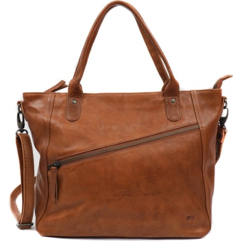 Bear Design Freya Leren Handtas / Schoudertas - Cognac