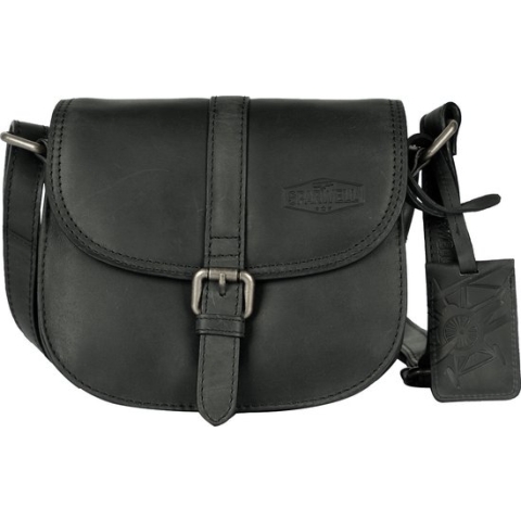 Sparwell Tas - Kreative Kiara - Lederen Schoudertas - Klein tasje - Crossbody tas - Zwart (Dames Tas)