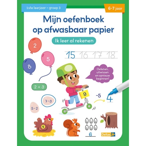 Mijn oefenboek op afwasbaar papier Ik leer al rekenen 6-7 jaar