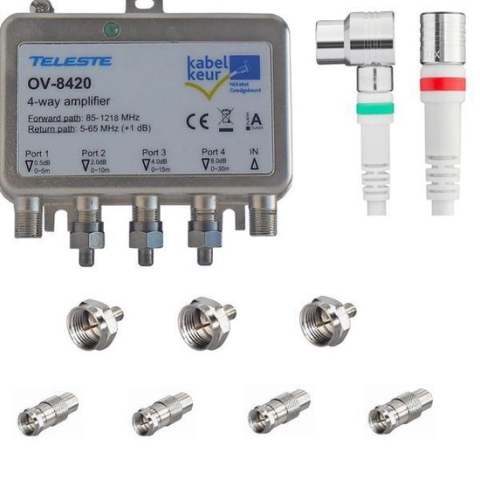 Teleste OV-8420 1218 MHz antenneversterker met installatiepakket
