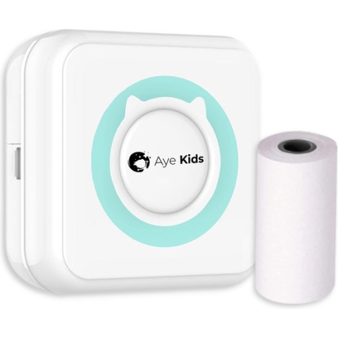 AyeKids Fotoprinter Printer - Bluetooth - Draadloos - Incl. 1 Rol Fotopapier - Mini Printer - Pocket Printer - Blauw
