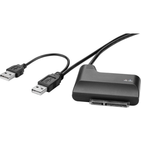Renkforce #####Festplatten/SSD Adapter [1x USB-A 2.0 stekker - 1x SATA-combi-stekker 15+7-polig] Vergulde steekcontacte