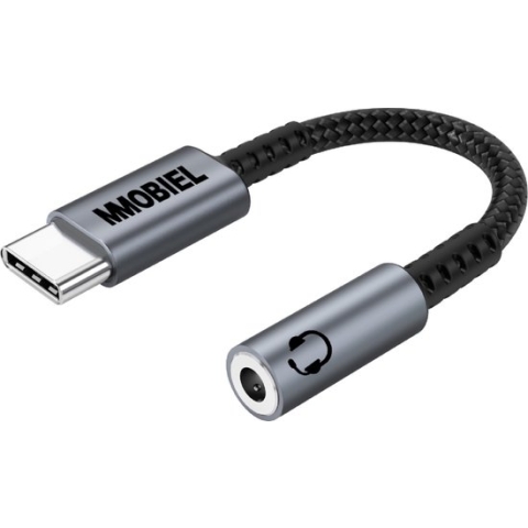 MMOBIEL USB-C naar 3.5 mm Jack Adapter – 16-Bit USB-C naar AUX Hoofdtelefoon adapter – USB-C naar Jack Audio Kabel voor Samsung Galaxy S23 / S22 / S21, iPad, MacBook, Pixel 7 / 6 en meer – Aluminium