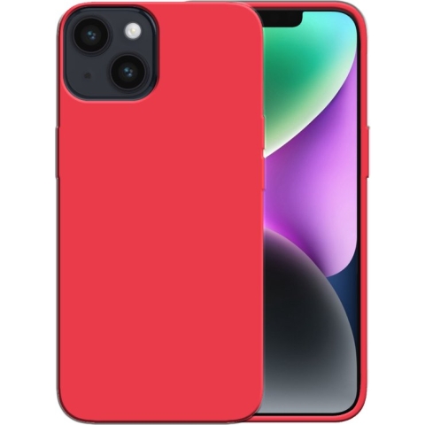 Smartphonica Siliconen hoesje voor iPhone 14 case met zachte binnenkant - Rood / Back Cover geschikt voor Apple iPhone 14