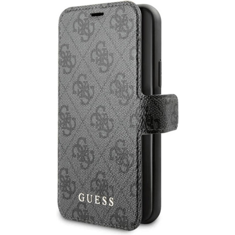 iPhone 11 Bookcase hoesje - Guess - Effen Grijs - Kunstleer
