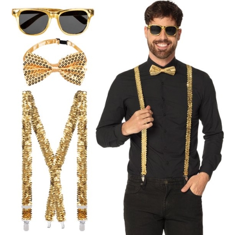 Boland - Accessoireset goud Goud - Volwassenen - Unisex - Showgirl - Glitter and Glamour