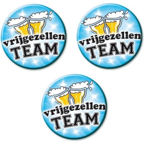 Pakket van 10x stuks blauwe vrijgezellenfeest buttons voor heren - Feestartikelen