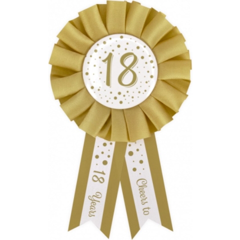 Rozet - 18 jaar - Goud, wit