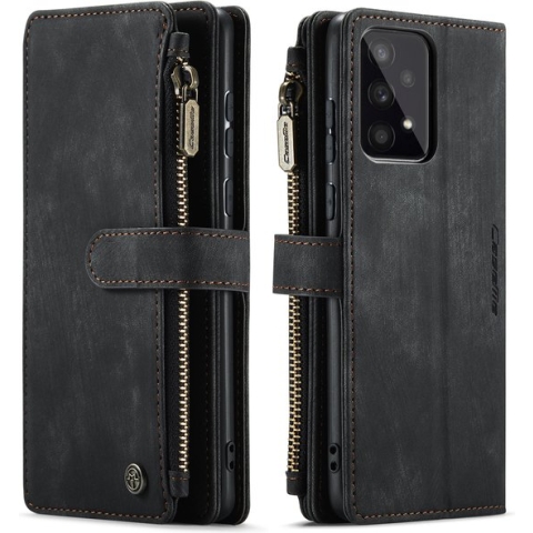 Hoesje geschikt voor Samsung Galaxy A53 5G - Wallet Book Case - met Rits en Magneetsluiting - met RFID bescherming - Zwart