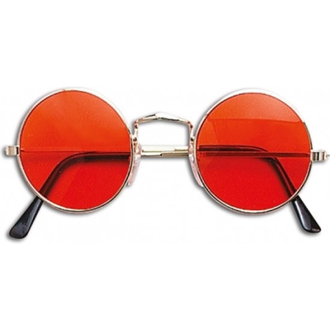 Hippie Flower Power bril oranje