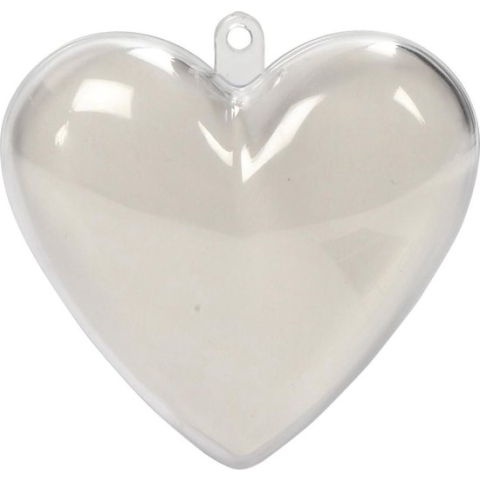 Creotime Kunststof Deco-hart 6,5cm 10 Stuks