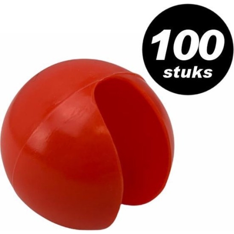 Clownsneus rood kunststof zonder elastiek per stuk verpakt - VOORDEELSET 100 stuks clownsneuzen