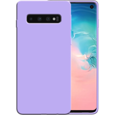 Smartphonica Siliconen hoesje voor Samsung Galaxy S10 Plus case met zachte binnenkant - Paars / Back Cover geschikt voor Samsung Galaxy S10 Plus