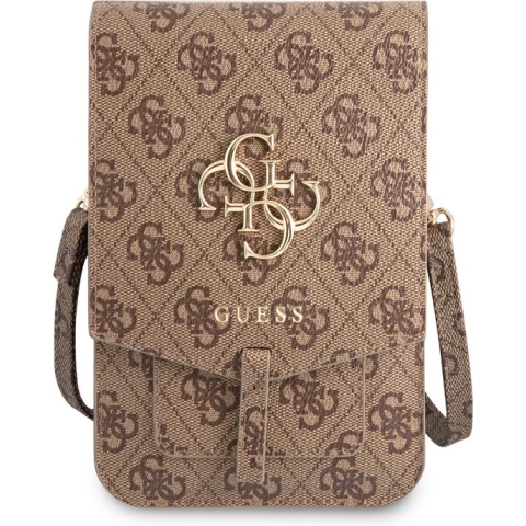 Guess 4G Metal Logo Heuptas met Riem (Scherm tot 7 Inch) - Bruin
