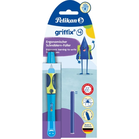 Pelikan Griffix vulpen, op blister, voor rechtshandigen, blauw - groen