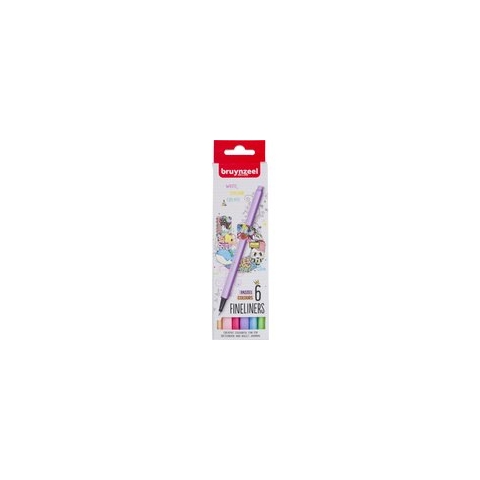 Fineliner Bruynzeel set á 6 pastelkleuren