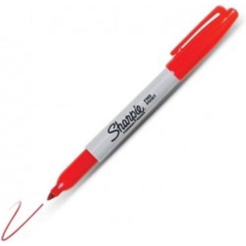 Viltstift Sharpie Fine rond rood 1-2mm - 12 stuks