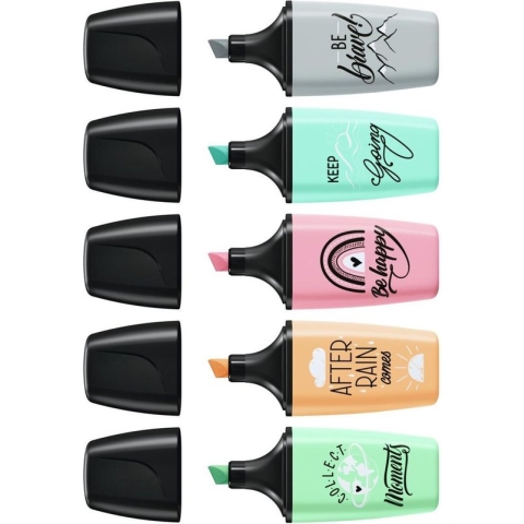 STABILO BOSS MINI - Markeerstift - Pastellove Edition - Etui Met 5 Kleuren