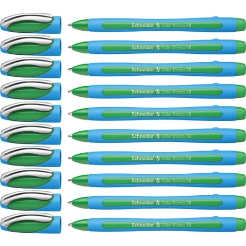 Schneider balpen - Slider Memo - XB - 1,4mm - groen - 10 stuks - S-150204-10