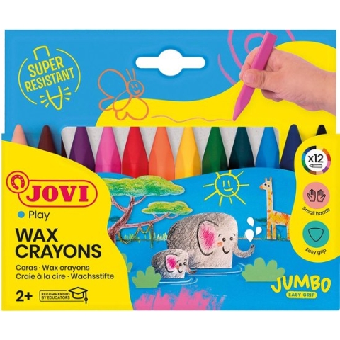 Waskrijt Jovi Easy Grip set à 12 kleuren