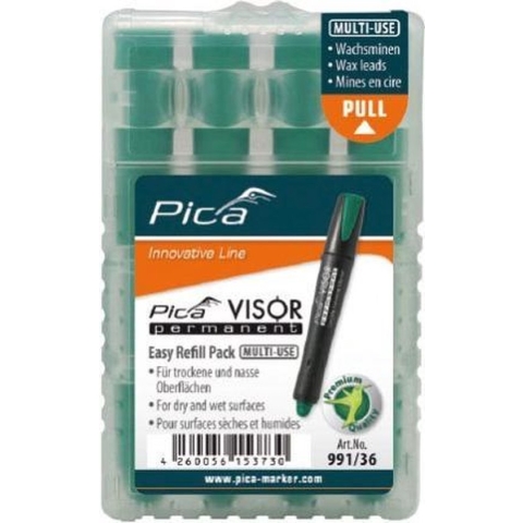 Pica 991-36 Visor Permanent Marker Navulling - Groen - 4 stuks
