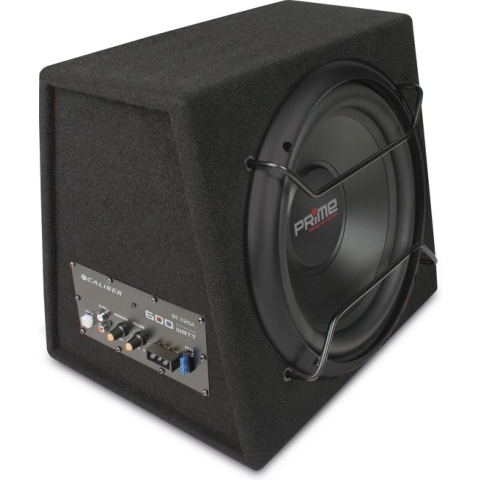Caliber Subwoofer Auto met Versterker - 600 Watt Piekvermogen 12 Inch Actieve Woofer - 25 tot 3500 Hz Crossover RCA (BC112SA)