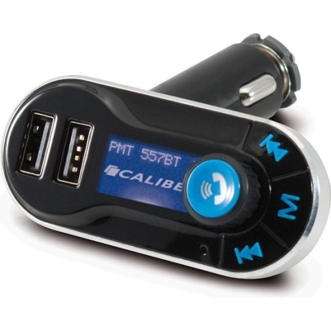 Caliber Bluetooth FM Transmitter - Auto Lader - Draadloze Carkit - SD, USB en AUX - 12V en 24V (PMT557BT)