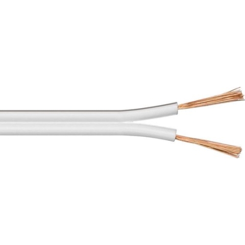 Luidspreker kabel (CCA) - 2x 4,00mm² / wit - 50 meter