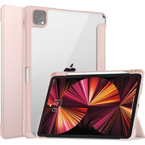 Tablet hoes geschikt voor Apple iPad Pro 11 (2022 / 2021 / 2020 / 2018) - Trifold case met Auto/Wake functie en Magneetsluiting - Roze