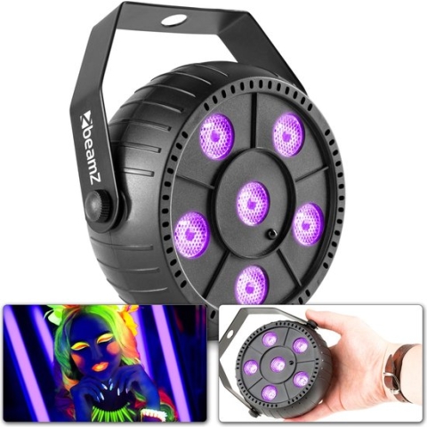 Blacklight met Ingebouwde Accu - BeamZ PLP14 - Disco Feestverlichting - 6 leds