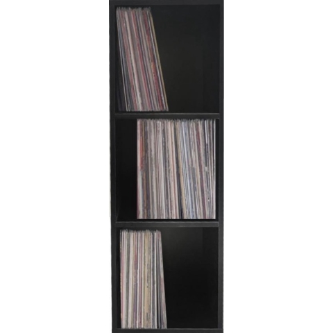 Lp platen vinyl opbergkast - opbergen lp vinyl platen - boekenkast - 3 vakken - zwart
