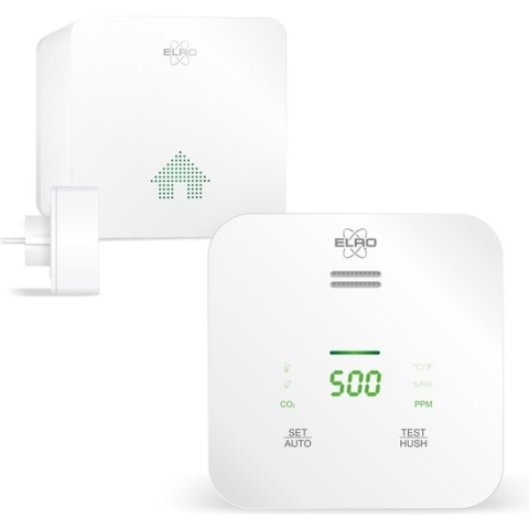 ELRO Connects SF500CO2 Slimme Wifi CO2 Meter Kit - Complete Set met Koppelbare Luchtkwaliteitsmeter + K2 Connector
